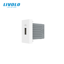 USB розетка LIVOLO 5V 2.1A, біла, 10Вт, з блоком живлення, модуль 0.5 поста (VL-FCUA-1WP) · LIVOLO · VL-FCUA-1WP