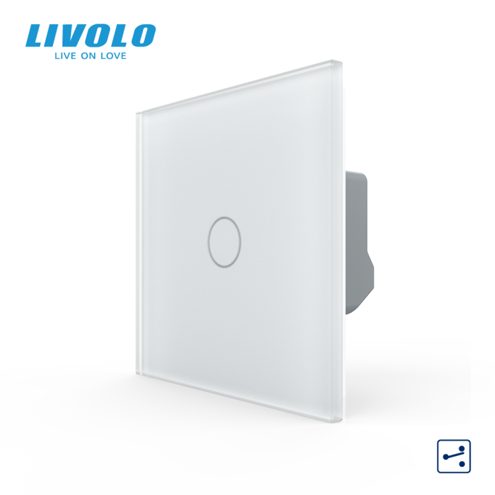 Сенсорний прохідний / перехресний вимикач LIVOLO, 5А 230В, білий матове скло · LIVOLO · VL-C7FC1S-2WS06