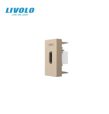 HDMI розетка LIVOLO 1.4, золота, модуль 0.5 поста, для телевізора / ПК (VL-FCHD-1AP)