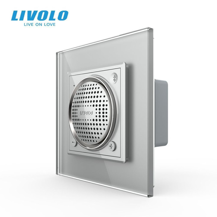 Вбудована Bluetooth-колонка LIVOLO з TWS (стерео) сіра скло · LIVOLO · VL-C7FCF2-2IP