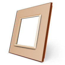 Рамка 1-постова LIVOLO, загартоване скло, золота, 80×80 мм (VL-P7E-2A) · LIVOLO · VL-P7E-2A