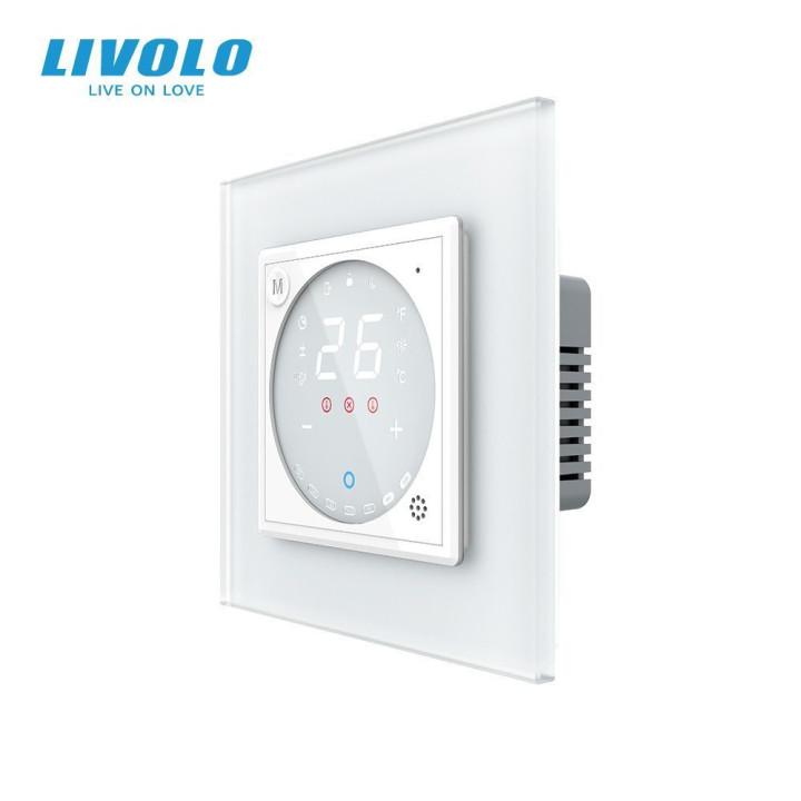 Wi-Fi терморегулятор сенсорний програмований LIVOLO, білий матовий скляний · LIVOLO · VL-C7FCQ1Y-2WS06