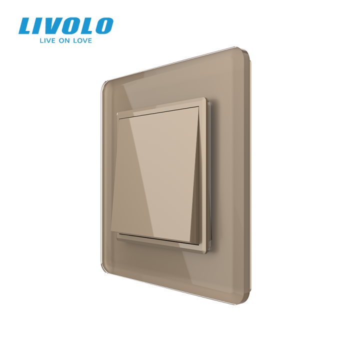 Одноклавішний перехресний вимикач LIVOLO золотий 2.5D скло · LIVOLO · VL-C7FCMM10A-2AS05