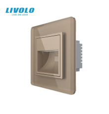 Світильник для сходів LIVOLO, золотий, 2.5D скляна рамка, тепле світло 2700K, 230В, 0.35Вт