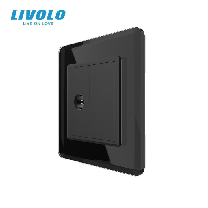 Розетка телевізійна LIVOLO чорна 2.5D скло · LIVOLO · VL-C7FCTV/FCMB-2BS05