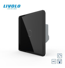 Сенсорна кнопка 1 сенсор Сухий контакт Livolo чорний 2.5D скло
