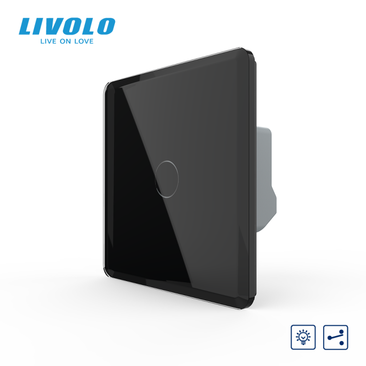 Сенсорний прохідний/перехресний диммер LIVOLO чорний 2.5D скло · LIVOLO · VL-C7FC1SD1-2BS05