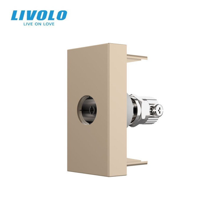 Телевізійна розетка LIVOLO, золота, модуль 0.5 поста, TV гніздо для антени / ресивера (VL-FCTV-1AP) · LIVOLO · VL-FCTV-1AP