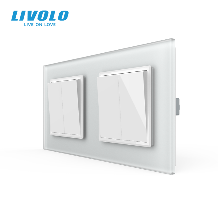 Чотирьохклавішний вимикач (2-2) LIVOLO білий матовий скло · LIVOLO · VL-C7FC2MK/FC2MK-4WS06