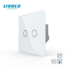Сенсорна кнопка 2 сенсора 12/24В Livolo білий 2.5D скло