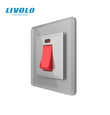 Майстер вимикач 20 ампер LIVOLO сірий 2.5D скло