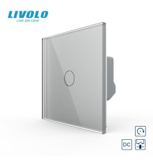 Сенсорна кнопка 1 сенсор 12/24V Livolo сірий скло (VL-C701CH-15)