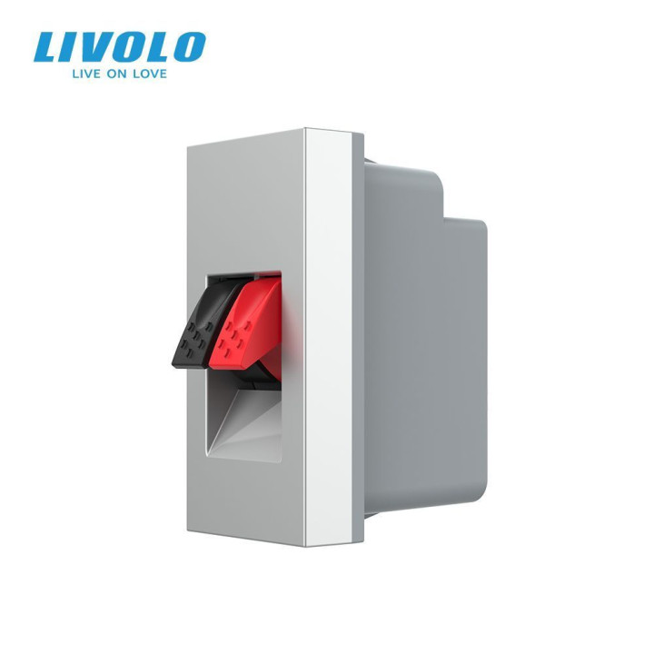 Hi-Fi аудіо розетка LIVOLO (Banana), сіра, для колонок і підсилювачів, модуль 0.5 поста (VL-FCSD-1IPS01) · LIVOLO · VL-FCSD-1IPS01