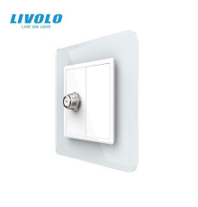 Розетка супутникова SAT LIVOLO біла 2.5D скло