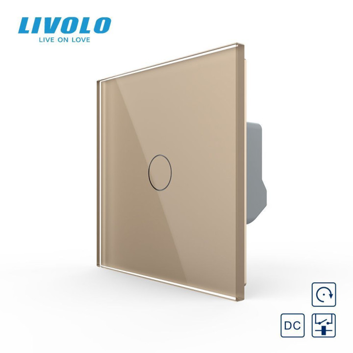 Сенсорна кнопка 1 сенсор 12/24V Livolo золотий скло (VL-C701CH-13) · LIVOLO · VL-FC1HC-2AP