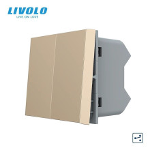 2-клавішний прохідний вимикач LIVOLO, золотий, модуль без рамки (VL-FCMKS-1AP) · LIVOLO · 720100313