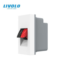 Hi-Fi аудіо розетка LIVOLO (Banana), біла, для колонок і підсилювачів, модуль 0.5 поста (VL-FCSD-1WPS01)