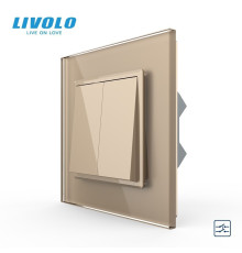 Двоклавішний перехресний вимикач Livolo золотий (VL-C7FCMM10A-1AP)