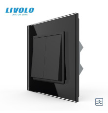 Двоклавішний перехресний вимикач Livolo чорний (VL-C7FCMM10A-1BP)