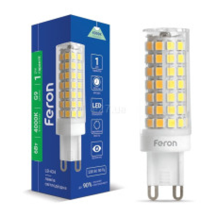 Лампа світлодіодна Feron 38150 LB-435, 7W 4000К G9, 270° · Feron · feron-38150