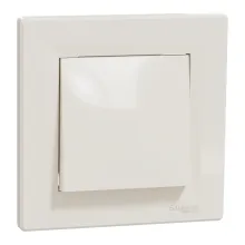 Вимикач 1-клавішний Schneider Electric EPH0100123 Asfora, кремовий, пластик, без підсвітки та індикації, для врізного монтажу · Schneider Electric · schneider-electric-eph0100123