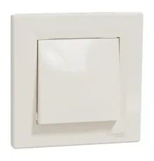 Вимикач 1-клавішний Schneider Electric EPH0100123 Asfora, кремовий, пластик, без підсвітки та індикації, для врізного монтажу