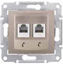 Розетка телефонна Schneider Electric SDN4201168 Sedna, титан, пластик, для врізного монтажу