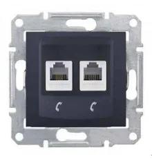 Розетка телефонна Schneider Electric SDN4201170 Sedna, графіт, пластик, для врізного монтажу