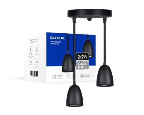 Світильник світлодіодний GPL-01C GLOBAL 14W 4100K чорний