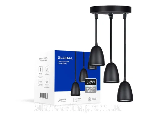 Світильник світлодіодний GPL-01C GLOBAL 21W 4100K чорний