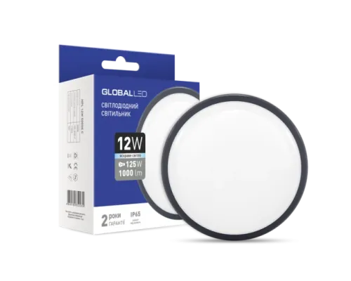 Світильник накладний Global 12W 5000K C (серія ЖКГ; IP65)