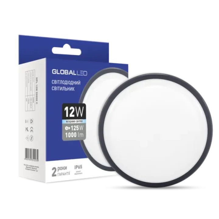Світильник накладний Global 12W 5000K C (серія ЖКГ; IP65) · GLOBAL · led-svetilnik-global-hpl-12w-5000k-c-1-hpl-003-c-1-hpl-003-c