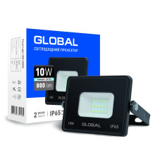 Прожектор Global 10W 6000К (гартоване скло, IP65)