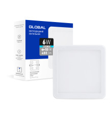 LED-світильник точковий врізний GLOBAL SP adjustable 6W, 4100K (квадрат)