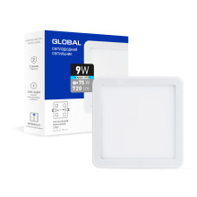 LED-світильник точковий врізний GLOBAL SP adjustable 9W, 4100K (квадрат) · GLOBAL · maxus-1-gsp-01-0941-s