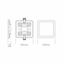 LED-світильник точковий врізний GLOBAL SP adjustable 18W, 4100K (квадрат)