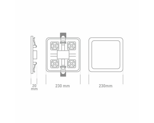 LED-світильник точковий врізний GLOBAL SP adjustable 18W, 4100K (квадрат)