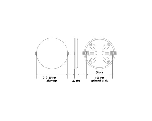 Точковий врізний-накладний LED-світильник GLOBAL SP 2in1 15W, 4100K (коло)
