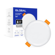 Точковий врізний-накладний LED-світильник GLOBAL SP 2in1 20W, 4100K (коло) · GLOBAL · maxus-1-gsp-2041-rs