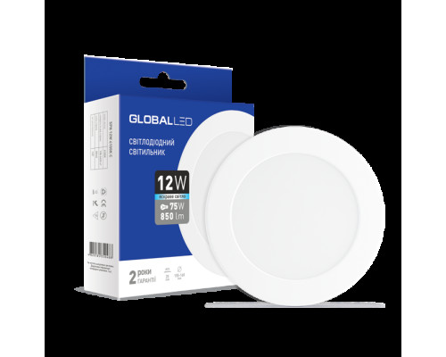 LED світильник точковий врізний Global SPN 12W яскраве світло (1-SPN-008-С)