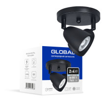 Світильник світлодіодний GSL-01C GLOBAL 8W 4100K чорний · GLOBAL · svitil-nik-svitlodiodnij-gsl-01c-global-8w-4100k-chornij