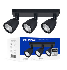 Світильник світлодіодний GSL-01S GLOBAL 12W 4100K чорний