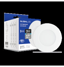 LED світильник точковий врізний Global SPN 3W яскраве світло (3шт. В уп) (3-SPN-002-С)