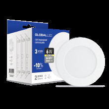 LED світильник точковий врізний Global SPN 6W тепле світло (3шт. В уп) (3-SPN-003-С) · GLOBAL · led-svetil-nik-global-spn-6w-teplyj-svet-3sht-v-up-3-spn-003-s