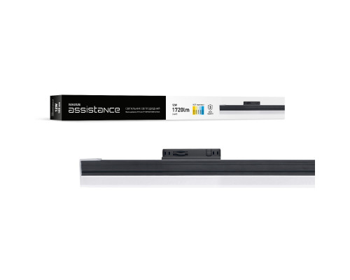 Світильник світлодіодний трековий Maxus assistance T5 Track 1P 12W 5CCT 600mm Black