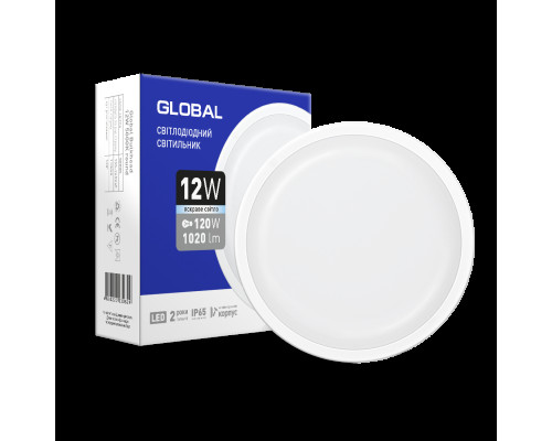 Світильник світлодіодний з інфрачервоним датчиком руху GLOBAL GBH 02 12W 5000K circle PIR