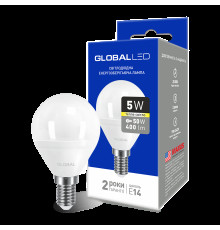 LED лампа Global G45 F 5W тепле світло E14 (1-GBL-143)