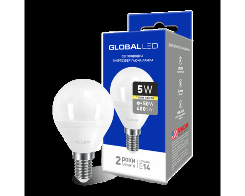 LED лампа Global G45 F 5W тепле світло E14 (1-GBL-143)