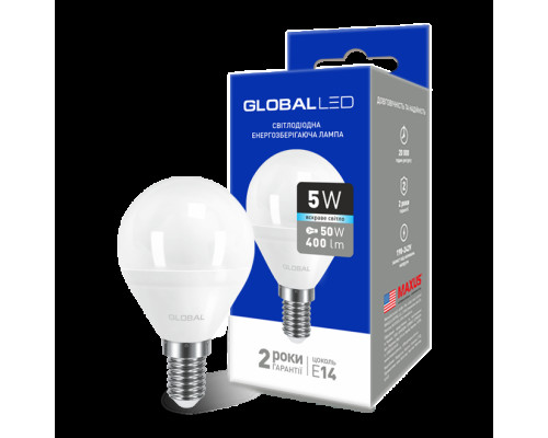 LED лампа Global G45 F 5W яскраве світло E14 (1-GBL-144)