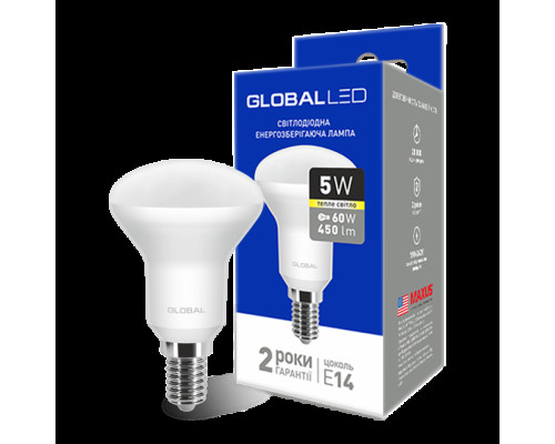 LED лампа Global R50 5W тепле світло 220V E14 (1-GBL-153)